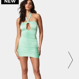 Bebe Sexy halter neck keyhole dress